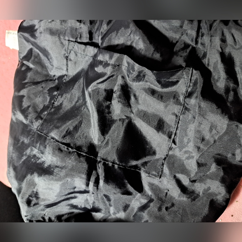 Black Crocheted Backpack Drawstring Bag Nwot - image 8